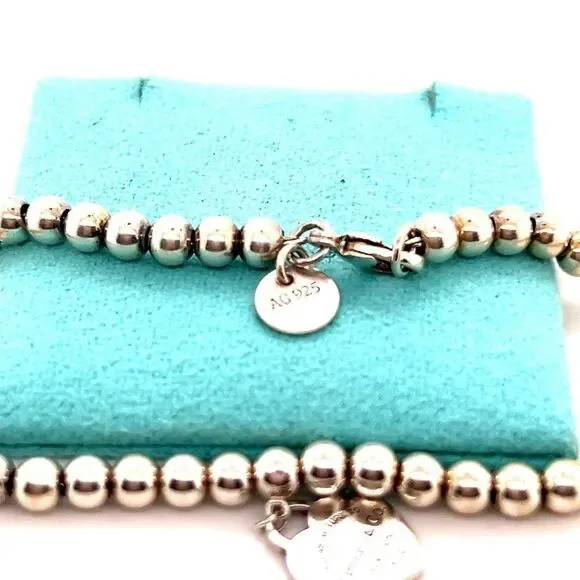 T&Co. 925 Mini Heart Tag Beaded Bracelet - Picture 8 of 11